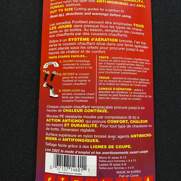 Heat Factory ~ Heated Footbed ~ Cut To Size ~ NWT - Picture 3 of 5